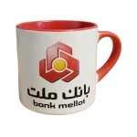 فنجان دسته و داخل رنگی